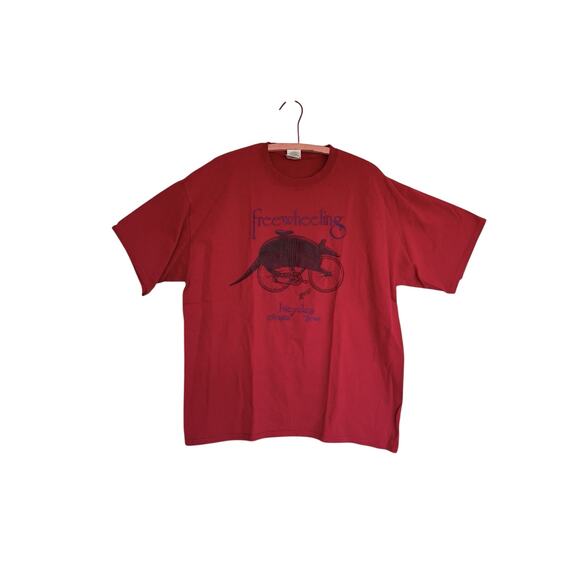 Freewheeling Bicycles Armadillo Bike Austin TX Cycling Art Graphic T-Shirt XL - Picture 2 of 6